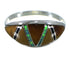 Southwest Sterling Silver Multicolor Jewelry Ring Size 5-3/4 AX52289