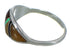 Southwest Sterling Silver Multicolor Jewelry Ring Size 5-3/4 AX52289