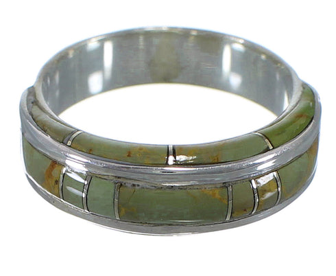 Sterling Silver Turquoise Inlay Ring Size 5-1/4 EX42189