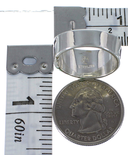 Turquoise Opal Water Wave Sterling Silver Ring Size 7-1/4 EX56523