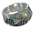 Turquoise And Opal Inlay Water Wave Silver Ring Size 5-1/4 EX56526