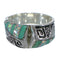 Turquoise And Opal Water Wave Sterling Silver Ring Size 6-1/2 EX56533