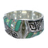 Turquoise And Opal Water Wave Sterling Silver Ring Size 6-1/2 EX56533