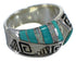 Turquoise Opal Water Wave Silver Southwestern Ring Size 4-3/4 EX56575