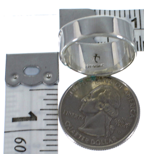 Genuine Sterling Silver Turquoise And Opal Water Wave Ring Size 7-1/2 EX56582