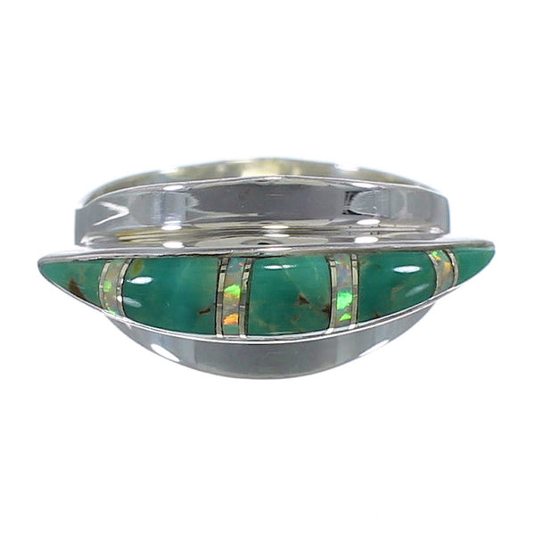 Opal And Turquoise Sterling Silver Ring Size 6-1/4 EX44513