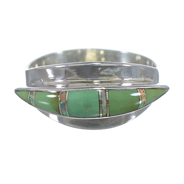 Opal And Turquoise Southwest Silver Ring Size 4-3/4 EX44515