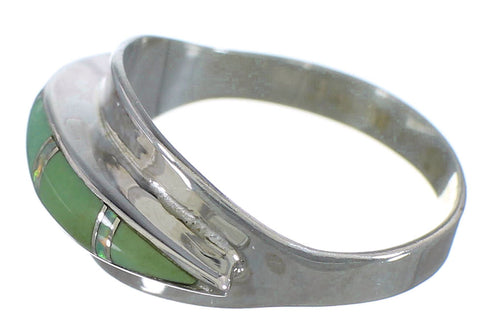 Southwest Opal And Turquoise Silver Ring Size 7-1/2 EX44514