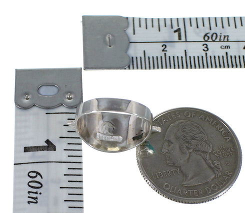 Turquoise Opal Inlay Silver Southwest Ring Size 7-1/4 EX44560