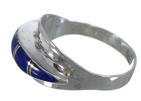 Genuine Sterling Silver Lapis And Opal Ring Size 7-1/2 EX44599