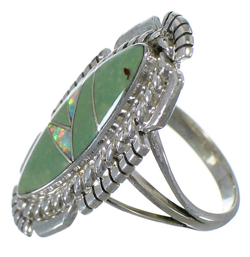 Opal Turquoise Sterling Silver Southwestern Ring Size 5-3/4 TX45719