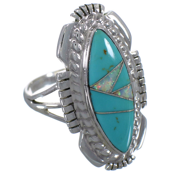 Opal Turquoise Sterling Silver Southwest Ring Size 6-3/4 TX45726
