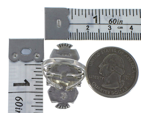 Opal Turquoise Sterling Silver Southwestern Ring Size 6-3/4 TX45735