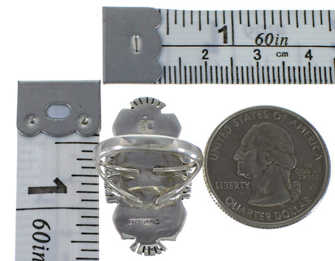 Magenta Turquoise Opal Inlay Silver Southwest Ring Size 8-1/4 TX45770