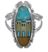 Multicolor Native American Design Silver Ring Size 7-1/4 TX45819