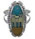 Multicolor Native American Design Silver Ring Size 6-3/4 TX45821