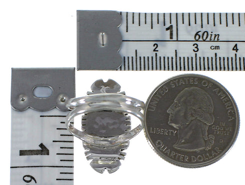 Multicolor Native American Design Silver Ring Size 6-3/4 TX45821