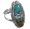 Multicolor Native American Pueblo Design Ring Size 7-3/4 TX45824