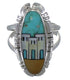 Multicolor Native American Pueblo Design Ring Size 7-3/4 TX45824