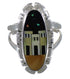 Silver Pueblo Design Multicolor Ring Size 8-3/4 TX45879