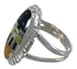 Silver Native American Design Multicolor Ring Size 5-1/4 TX45876
