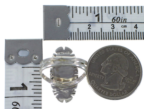 Silver Native American Design Multicolor Ring Size 7-3/4 TX45882