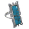 Turquoise Inlay Sterling Silver Ring Size 5-3/4 EX44222
