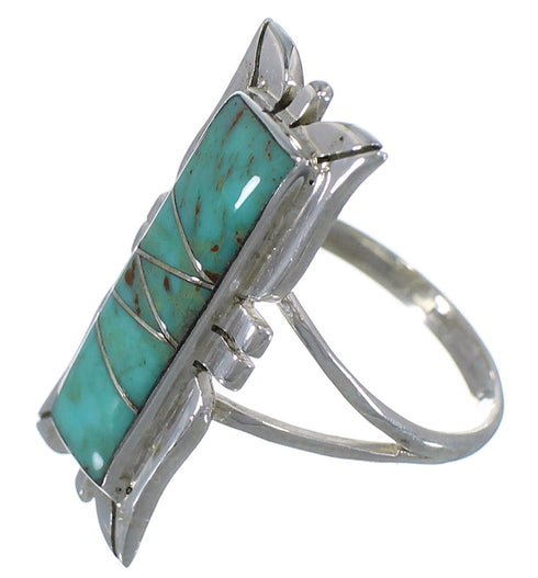 Genuine Sterling Silver Turquoise Ring Size 6-1/4 EX44226