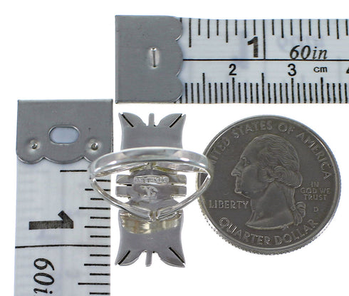 Genuine Sterling Silver Turquoise Ring Size 6-1/4 EX44226