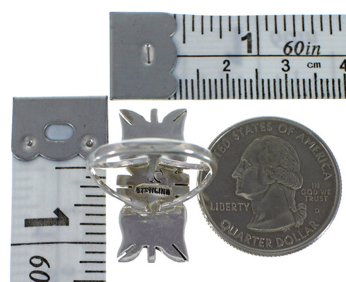 Turquoise Inlay Sterling Silver Ring Size 7-3/4 EX44230