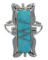 Southwest Silver Turquoise Ring Size 6-3/4 EX44233