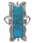 Southwest Turquoise Sterling Silver Ring Size 5-3/4 EX44236