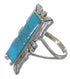 Southwest Turquoise Sterling Silver Ring Size 5-3/4 EX44236