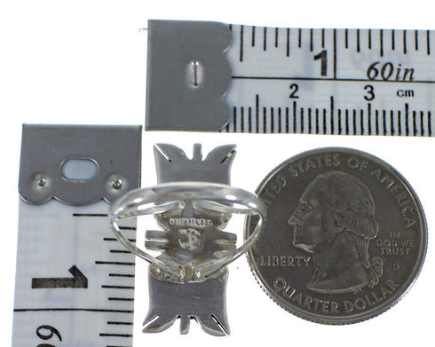 Southwest Turquoise Silver Ring Size 7-3/4 EX44245