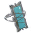 Sterling Silver And Turquoise Inlay Ring Size 6-1/2 EX44252