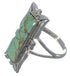 Turquoise Inlay Southwest Silver Ring Size 8-1/4 EX44253