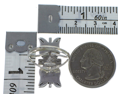 Southwest Turquoise Silver Ring Size 7-3/4 EX44254