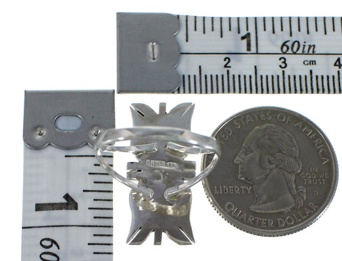 Southwestern Turquoise And Silver Ring Size 4-3/4 EX44256