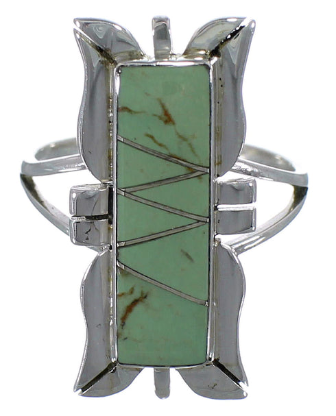 Turquoise Southwest Sterling Silver Ring Size 8-1/4 EX44261