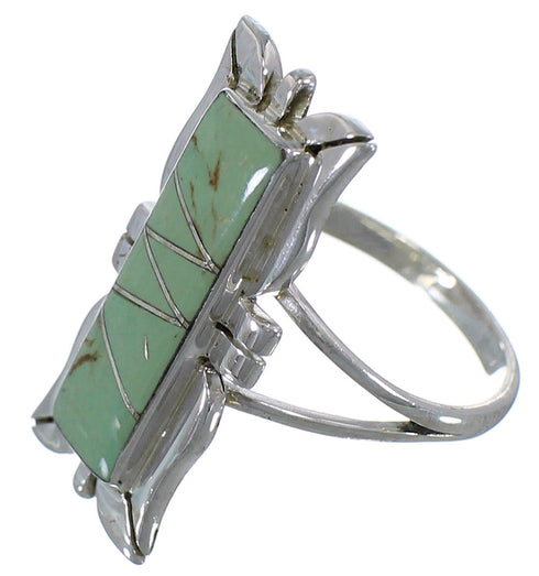 Turquoise Southwest Sterling Silver Ring Size 8-1/4 EX44261