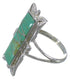 Southwest Turquoise Inlay Silver Ring Size 7-3/4 EX44273