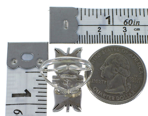 Sterling Silver Southwestern Turquoise Ring Size 7-1/4 EX44277