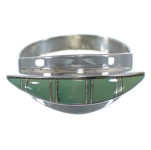 Southwestern Turquoise And Genuine Sterling Silver Ring Size 7-1/2 YX89639