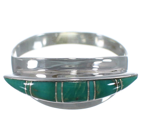 Southwestern Turquoise Silver Ring Size 8-1/4 YX89626