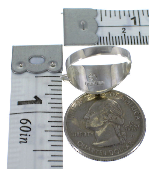 Genuine Sterling Silver And Turquoise Ring Size 4-1/2 EX44881