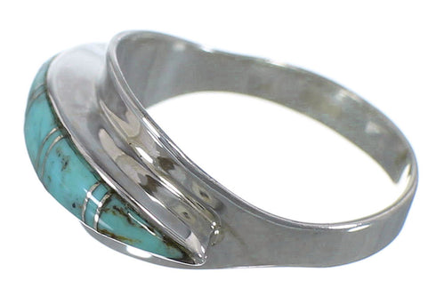 Turquoise Southwest Sterling Silver Ring Size 6-3/4 EX44907