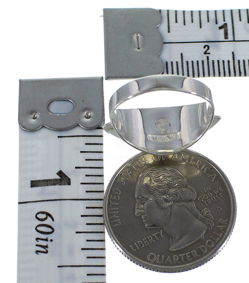 Turquoise Southwest Sterling Silver Ring Size 6-3/4 EX44907