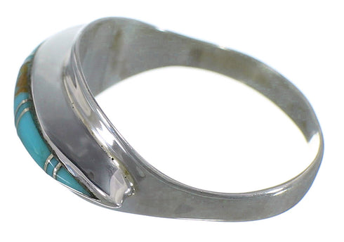 Turquoise Sterling Silver Southwestern Ring Size 7-3/4 EX44920