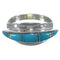 Genuine Sterling Silver And Turquoise Ring Size 7-1/4 EX44928