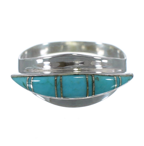 Authentic Sterling Silver Southwest Turquoise Ring Size 8-3/4 QX86310